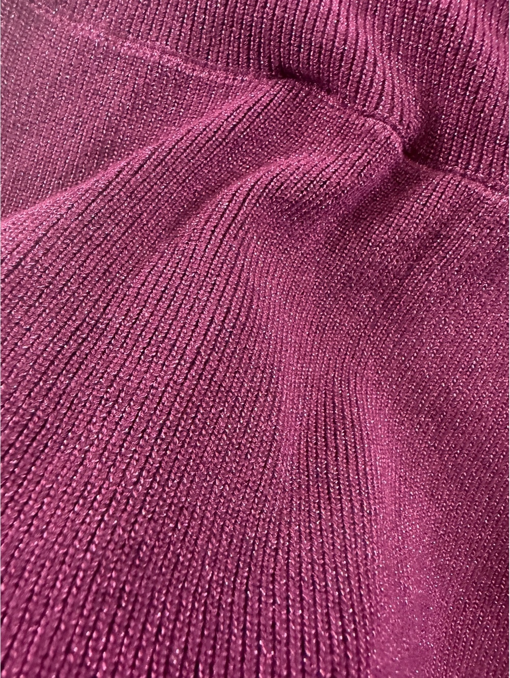Calligraphie Women XL Plum Metallic Lurex Wrap Peplum Sweater Top NWT - Picture 6 of 9